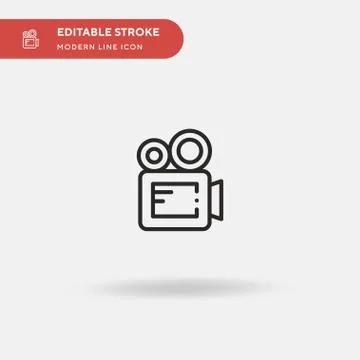 Video Camera Simple vector icon. Illustration symbol design template for web  Stock Illustration
