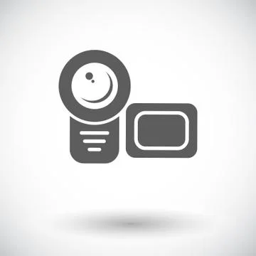 Video camera single flat icon Stock Illustration