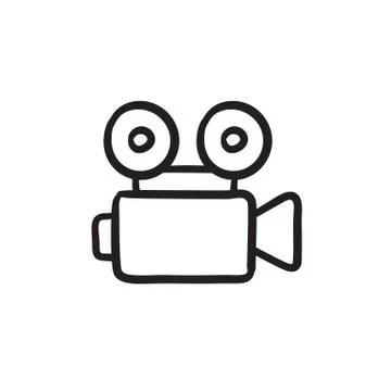 Video camera sketch icon Stock Illustration