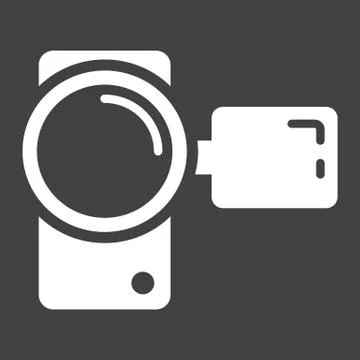 Video camera solid icon, device and electronic Stock Illustration