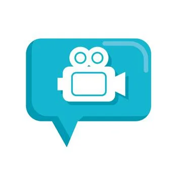 Video camera in speech bubble Stock Illustration
