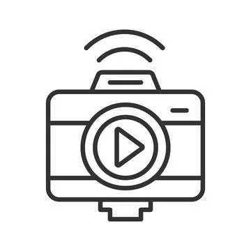 Video camera streaming icon in line design. Video camera, recording, streaming Stock Illustration