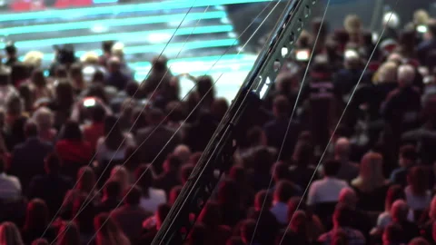 Video camera on the tap when shooting a business summit. The movement of the  Stock Footage 231265338