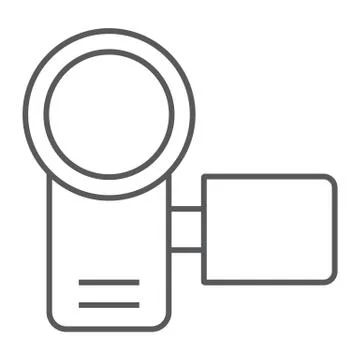 Video camera thin line icon, electronic and device Stock Illustration