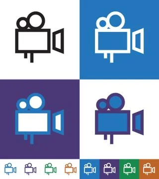 Video Camera Thin Line Icon. Camcorder Stock Illustration
