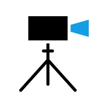 Video camera on a tripod. Concept of filmmaking, production, and videography. Stock Illustration