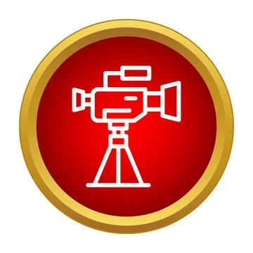 Video camera on tripod creating content for broadcast Stock Illustration