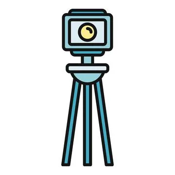 Video camera on tripod creating digital content Stock Illustration