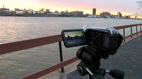 Video Camera on Tripod HD Stock Footage 368400