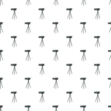 Video camera on tripod repeating seamless pattern production Stock Illustration