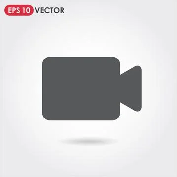 Video camera ui web button. vector icon Stock Illustration