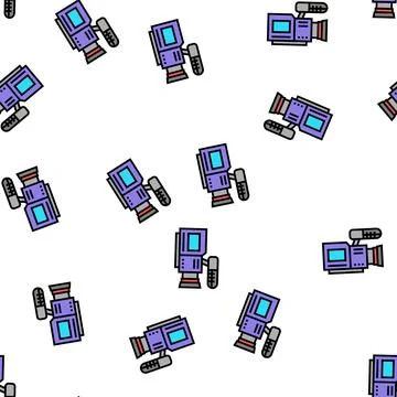Video camera vector seamless pattern イラスト素材