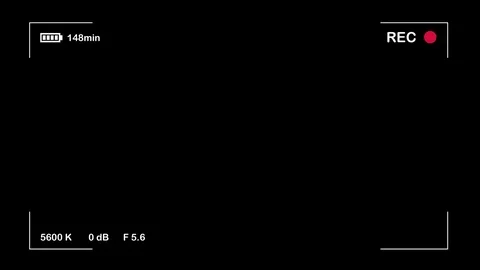 Video Camera Viewfinder Display with alpha channel in loop mode Stock Footage 85155098