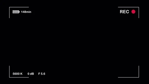 Video Camera Viewfinder Display with alpha channel in loop mode V1 Stock Footage 85324134