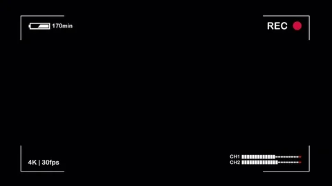 Video Camera Viewfinder Display with alpha channel in loop mode V2 Stock Footage 85325078