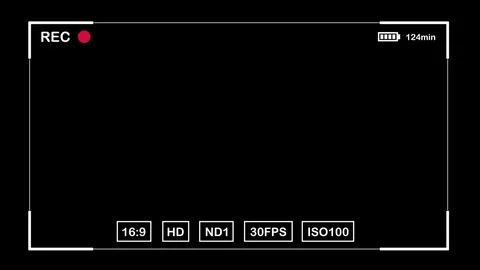 Video Camera Viewfinder Display with alpha channel in loop mode Stock Footage 85422025