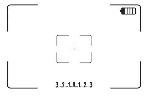 Video camera viewfinder overlay template, interface. Photo focus screen イラスト素材