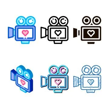 Video camera for wedding ceremony vector icon concepts Stock Illustration