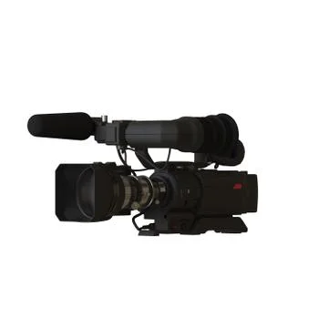 A video camera on a white background. Isolate. Foto stock