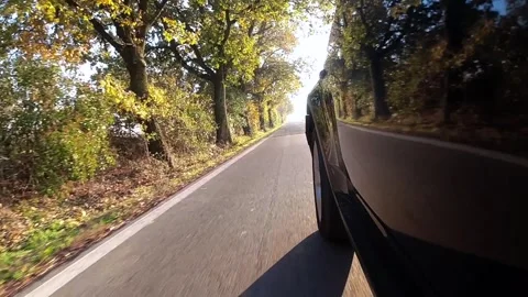 Video of a car driving camera mounted outside a black car viewpoint low pov Stock-Footage 257010134