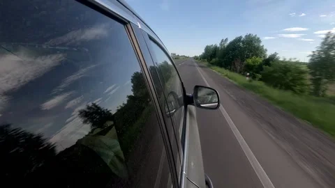 Video of car moving the road outside the city Video stock 304580693