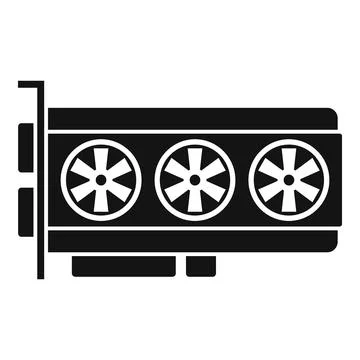 Video card chip icon simple vector. Computer gpu Stock Illustration