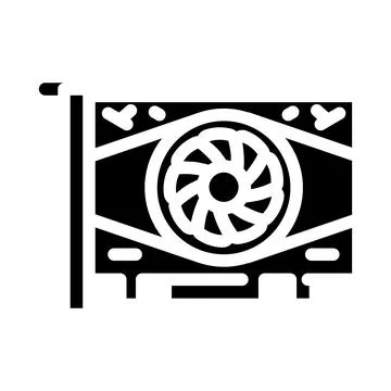 Video card computer glyph icon vector illustration Illustrazione stock