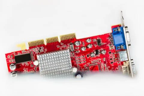 Video card computer sinking in white colored water Stock Photos