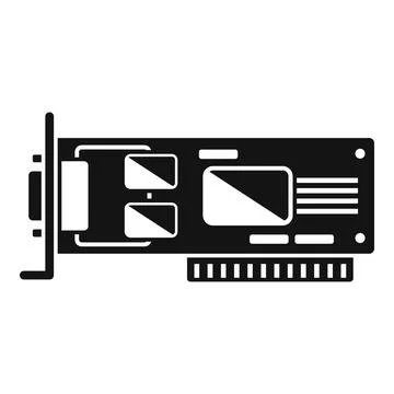 Video card display icon simple . Computer graphic Illustrazione stock