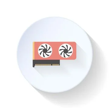 Video card flat icon Illustrazione stock