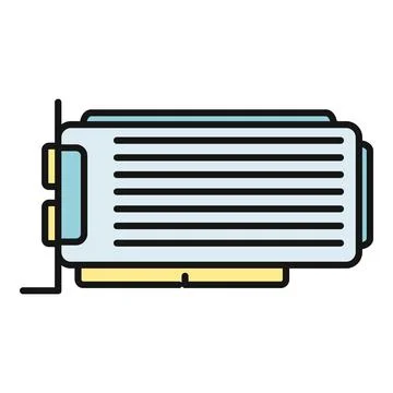 Video card gpu component for technology and computer gaming Illustrazione stock