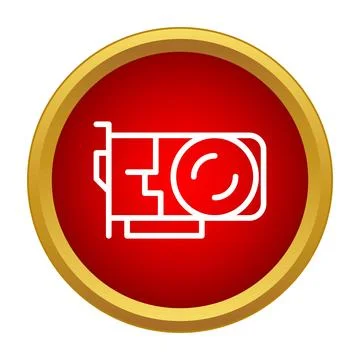 Video card gpu computer hardware component technology icon Stock Illustration