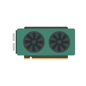Video card hardware icon flat vector. Gpu fan Stock-Illustration