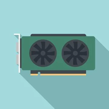 Video card hardware icon flat . Gpu fan Stock-Illustration
