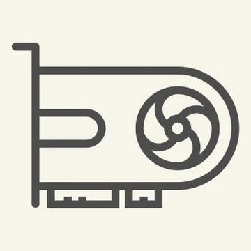 Video card line icon. Gpu vector illustration isolated on white. Computer イラスト素材