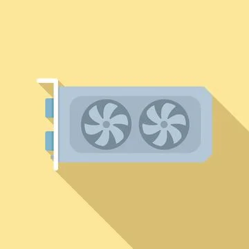 Video card memory icon flat vector. Computer graphic Illustrazione stock