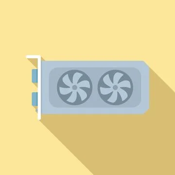 Video card memory icon flat . Computer graphic Illustrazione stock