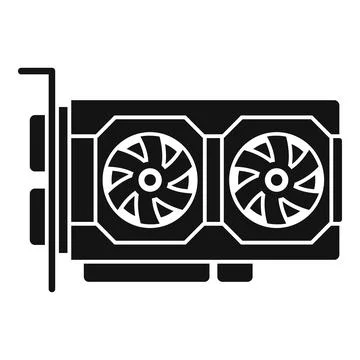 Video card processor icon simple vector. Computer gpu Illustrazione stock