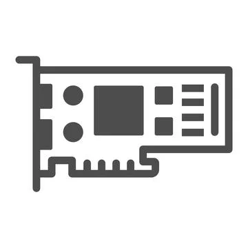 Video card solid icon, electronics concept, graphics adapter vector sign on イラスト素材