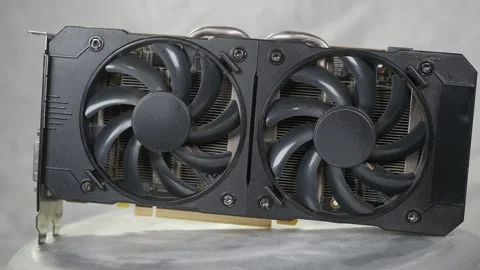 Video card with two coolers from the computer. Video stock 264994872