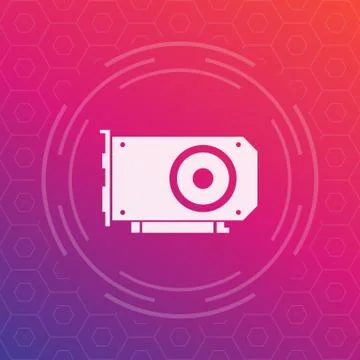 Video card vector icon Stock Illustration