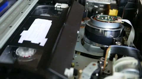Video Cassette Recorder Inside Analog Tape Stock-Footage 62013503