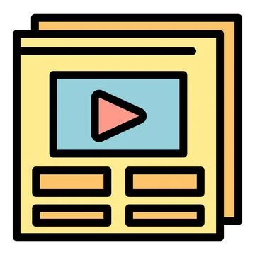 Video channel icon vector flat Stockillustratie