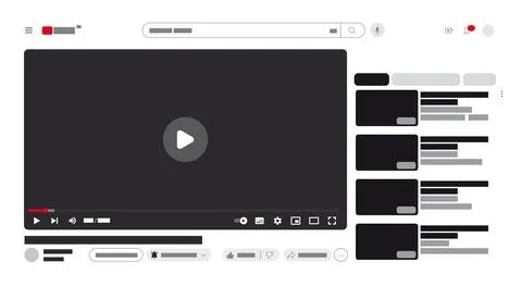 Video channel UI template Stock Illustration