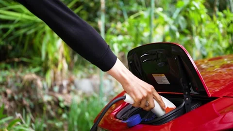 Video of charging an EV. Stock Footage 166762102