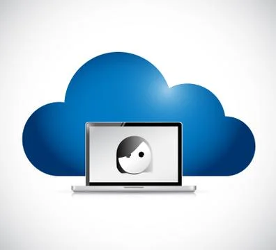 Video chat and cloud computing concept. Illustration