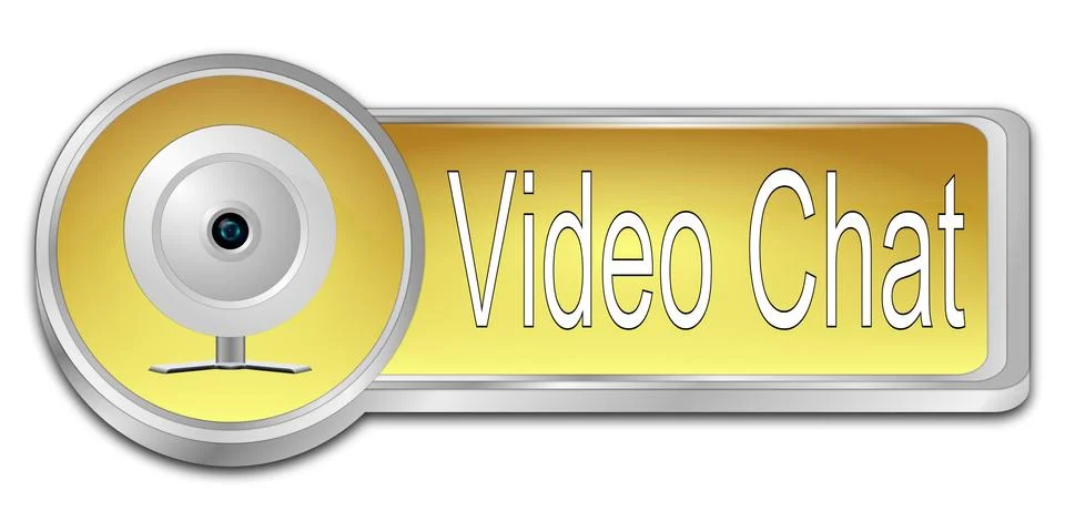 Video Chat Button - 3D illustration Stock Illustration