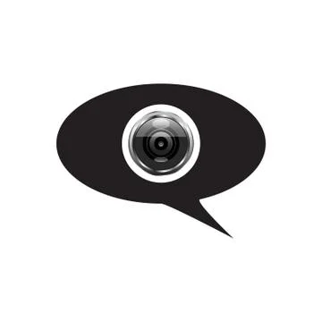 Video chat, communication with the camera, a video message. Stock Illustration