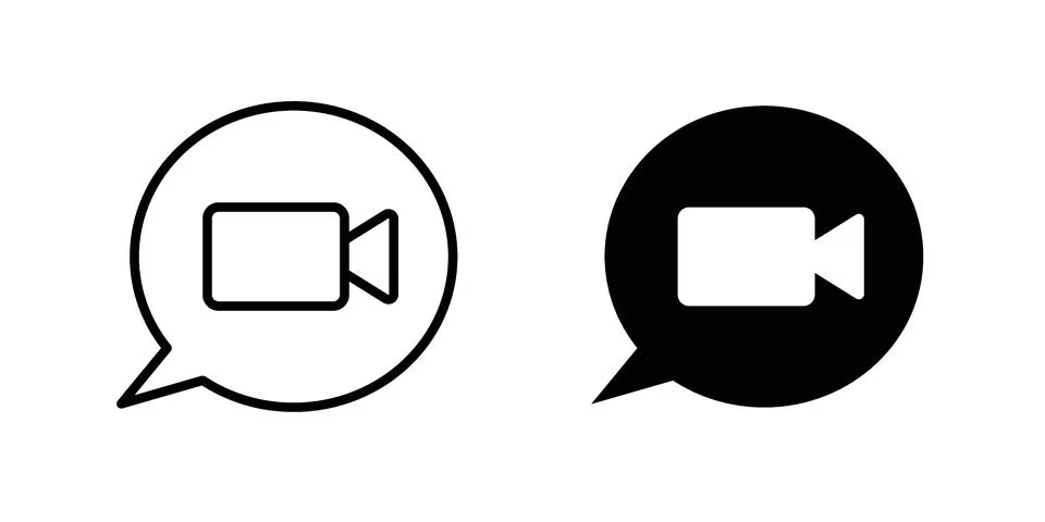 Video chat icon for design projects and web UI Stock Illustration