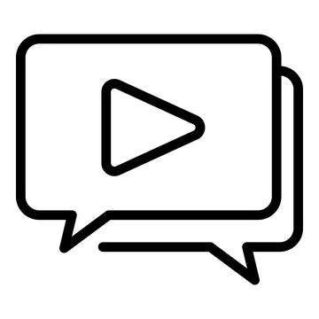 Video chat icon outline vector. Online webinar イラスト素材